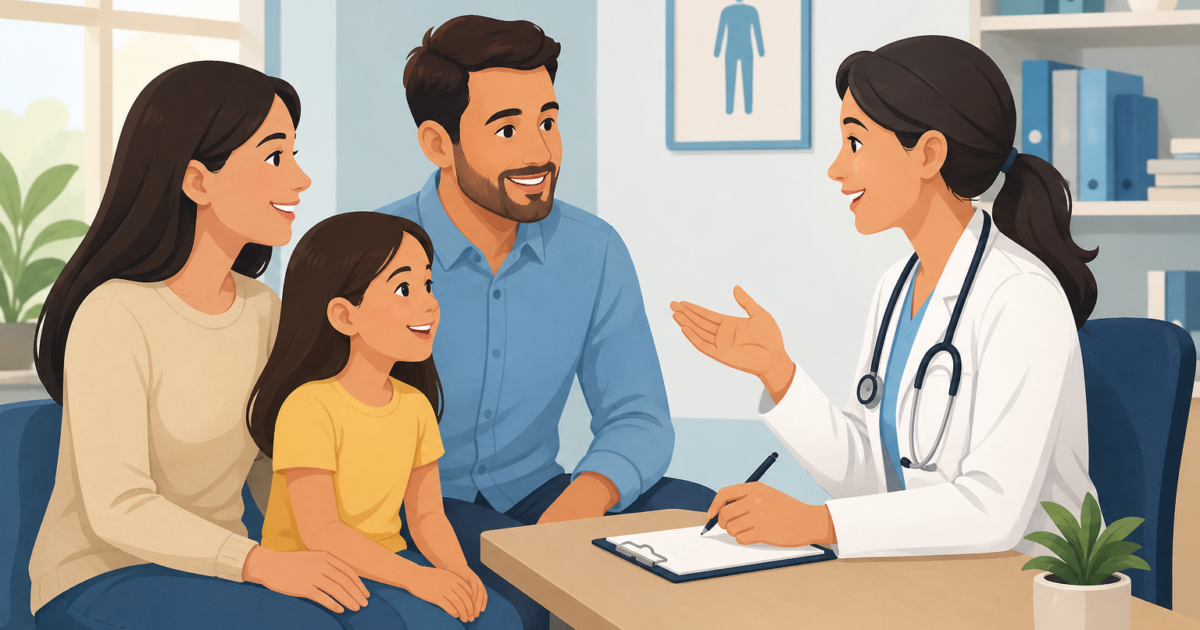 Friendly family consultation in clinic
