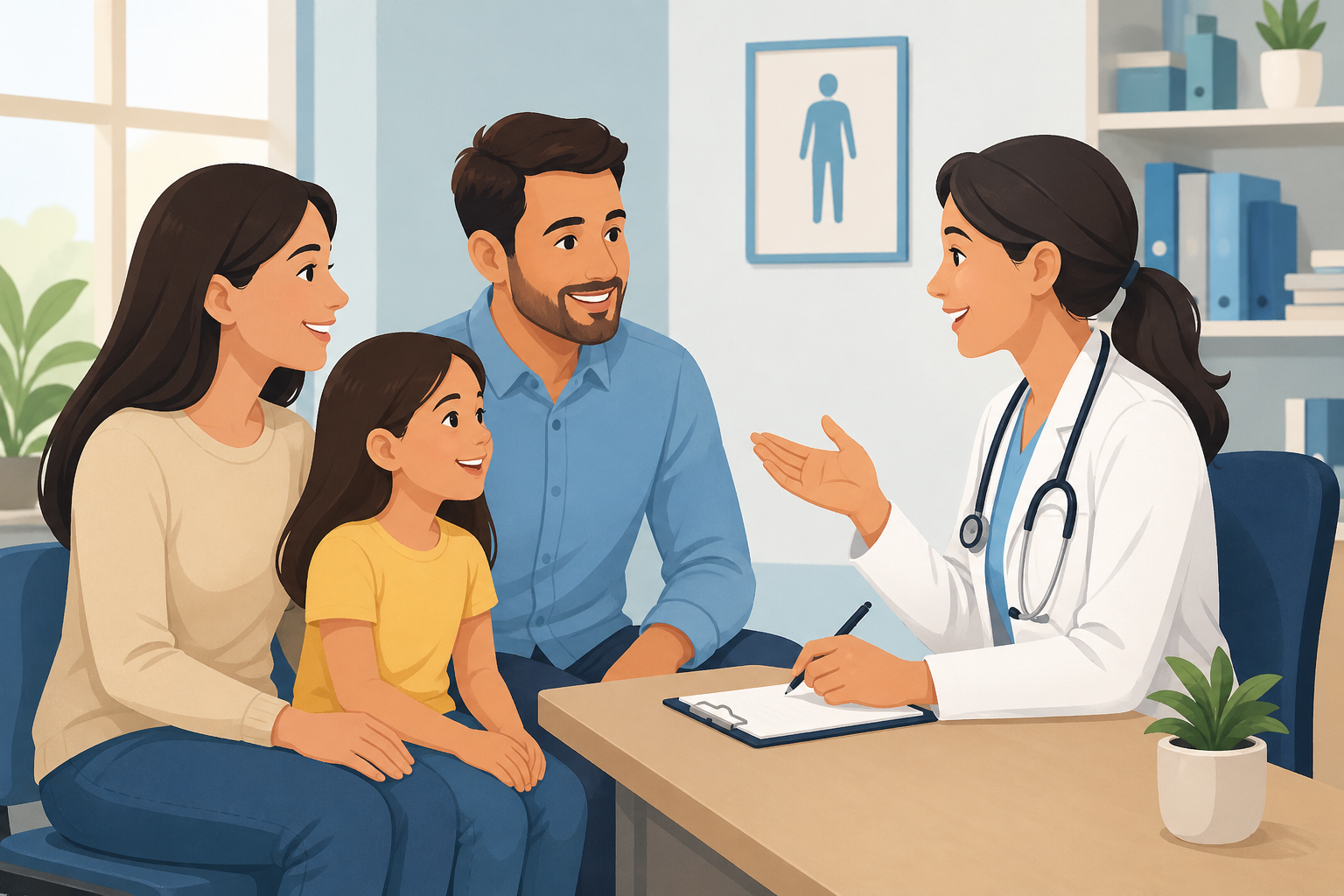 Friendly family consultation in clinic